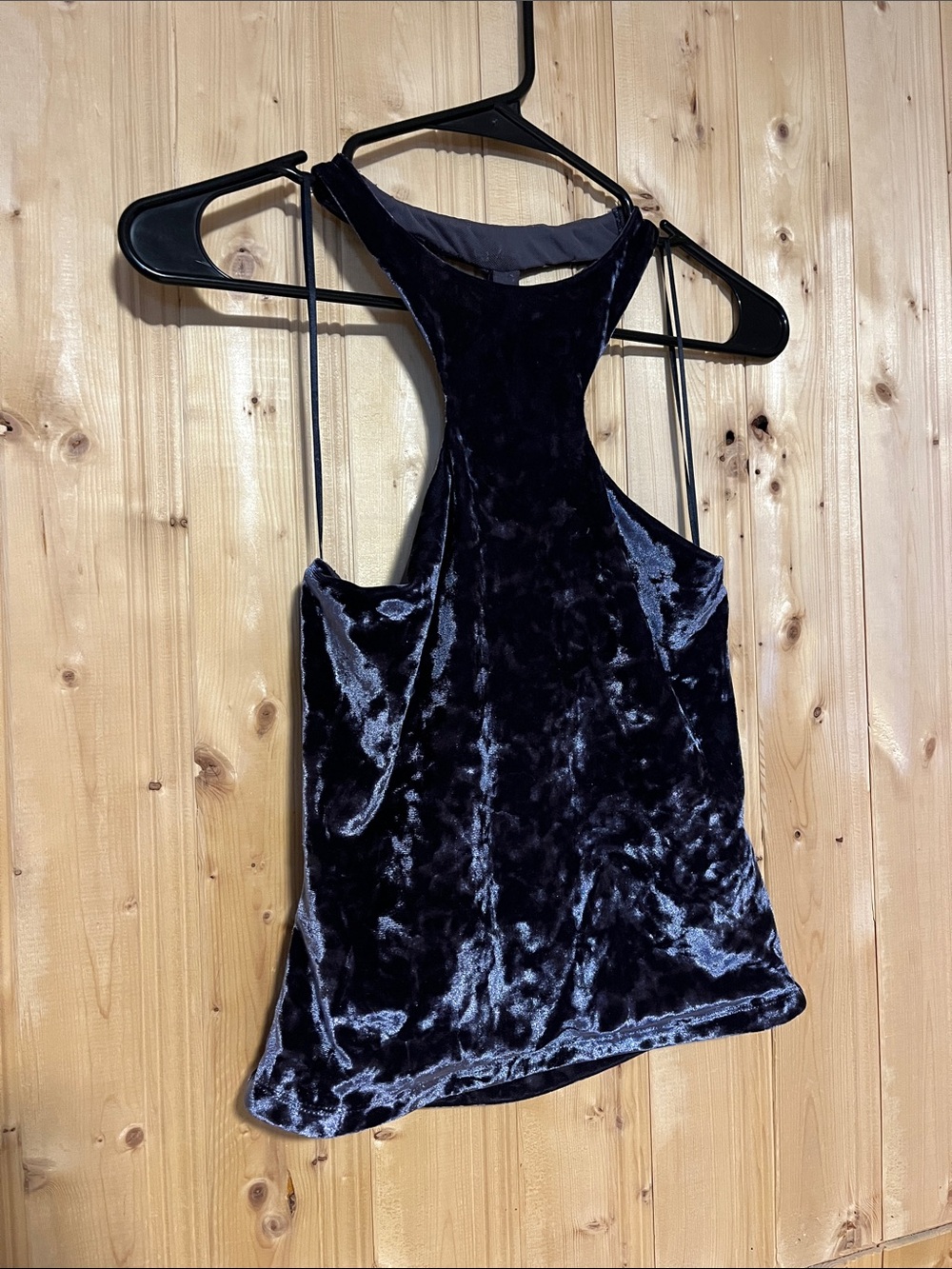 Free People Crushed Velvet Racerback Tank - Blue